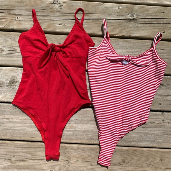 Bundle of two Ardene red/white body suits - Picture 2 of 6